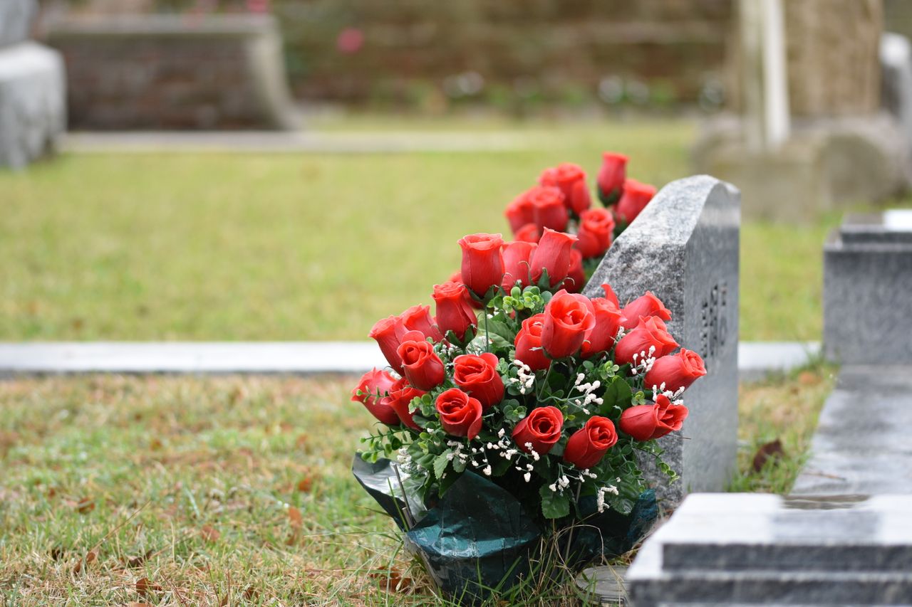 Funeral flowers arranged for a Johannesburg memorial service